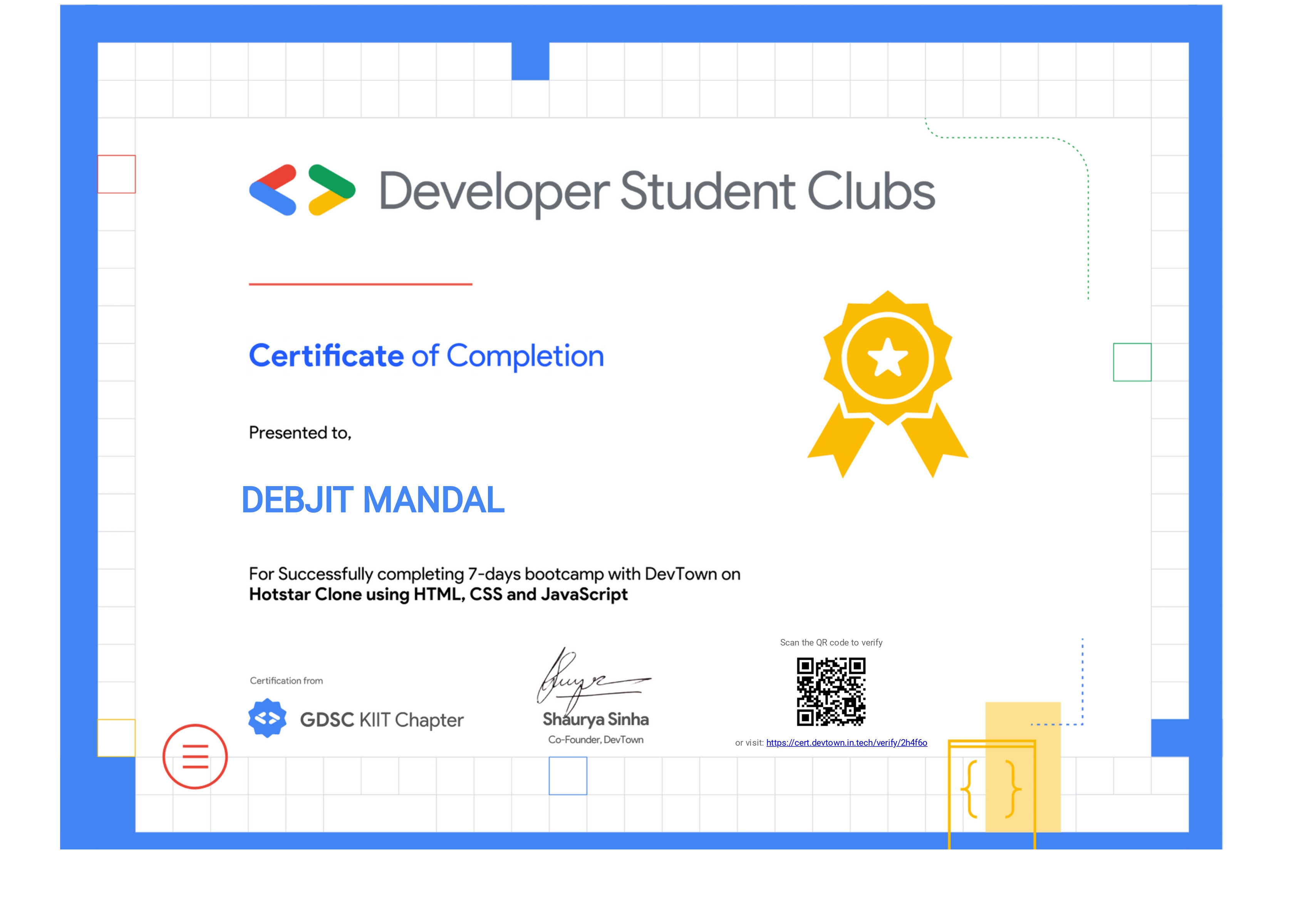 Certificate